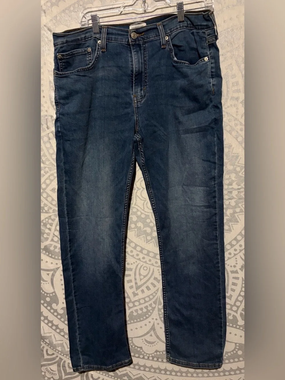 Signature by Levi Strauss & Co. Men's Straight Fit Blue Jeans | 36x30 👖